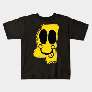 Mississippi Happy Face with tongue sticking out Kids T-Shirt